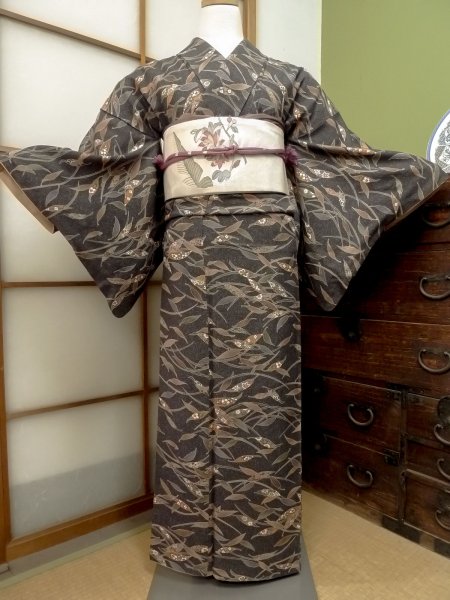 Photo1: CO0319H KOMON dyed (Grade A) and NAGOYA OBI sash (Grade C) (1)