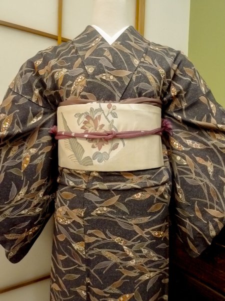 Photo2: CO0319H KOMON dyed (Grade A) and NAGOYA OBI sash (Grade C) (2)