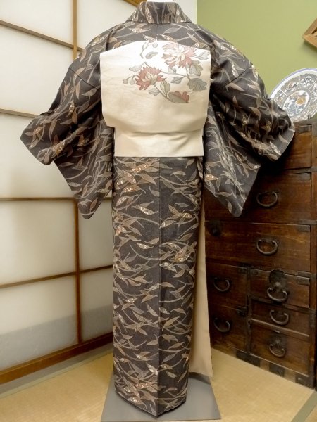 Photo4: CO0319H KOMON dyed (Grade A) and NAGOYA OBI sash (Grade C) (4)