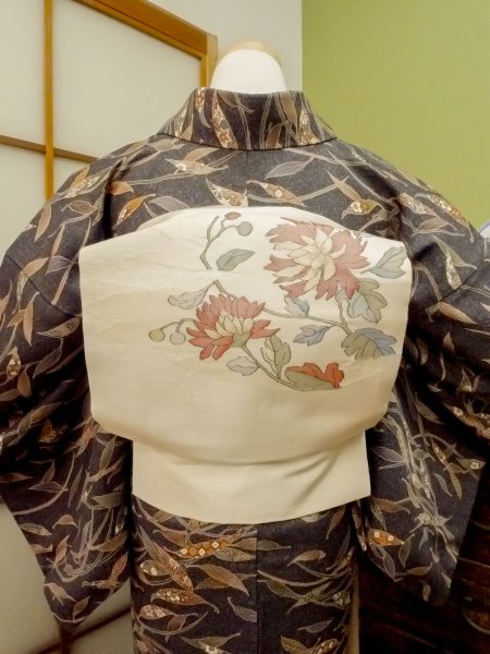 Photo5: CO0319H KOMON dyed (Grade A) and NAGOYA OBI sash (Grade C) (5)