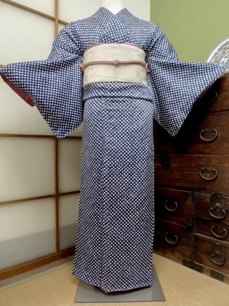 Photo1: CO0319I KOMON dyed (Grade A) and NAGOYA OBI sash (Grade B) (1)