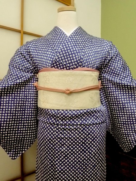 Photo2: CO0319I KOMON dyed (Grade A) and NAGOYA OBI sash (Grade B) (2)