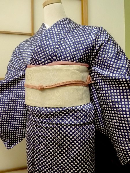 Photo3: CO0319I KOMON dyed (Grade A) and NAGOYA OBI sash (Grade B) (3)