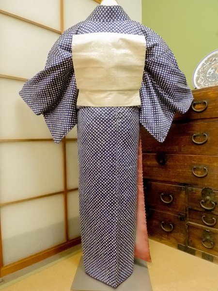 Photo4: CO0319I KOMON dyed (Grade A) and NAGOYA OBI sash (Grade B) (4)