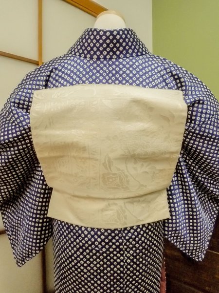 Photo5: CO0319I KOMON dyed (Grade A) and NAGOYA OBI sash (Grade B) (5)