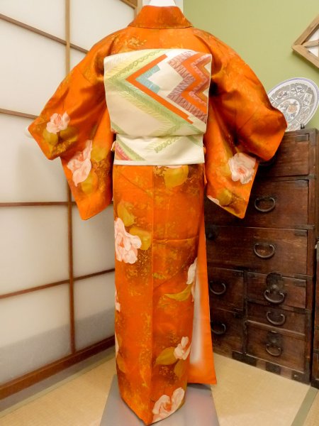 Photo4: CO0319J KOMON dyed (Grade A) and NAGOYA OBI sash (Grade B) (4)