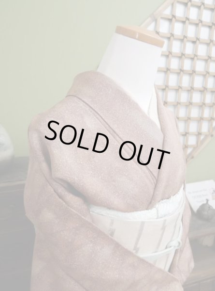 Photo6: CS0601A KOMON dyed (Grade A) and FUKURO OBI sash (Grade B) (6)