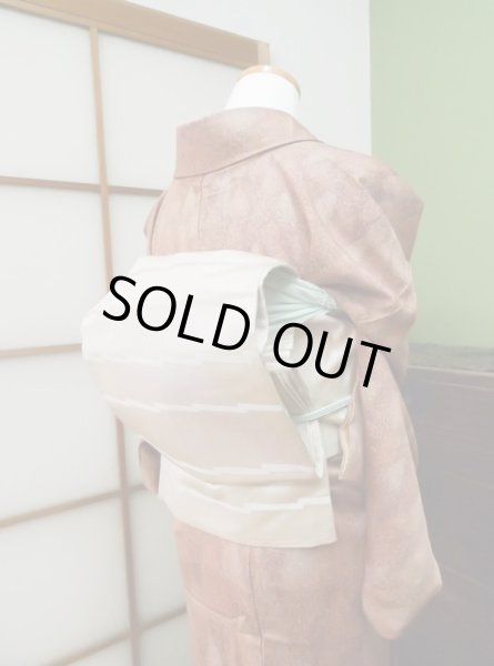 Photo8: CS0601A KOMON dyed (Grade A) and FUKURO OBI sash (Grade B) (8)