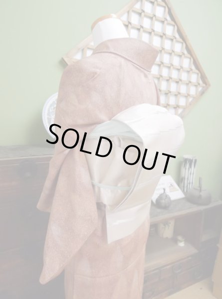 Photo9: CS0601A KOMON dyed (Grade A) and FUKURO OBI sash (Grade B) (9)