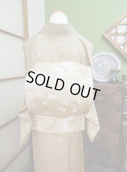 Photo7: CL0601B KOMON dyed (Grade A) and FUKURO OBI sash (Grade B) (7)