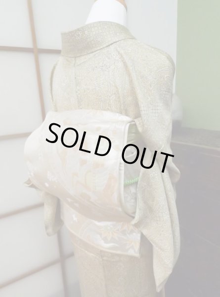 Photo8: CL0601B KOMON dyed (Grade A) and FUKURO OBI sash (Grade B) (8)