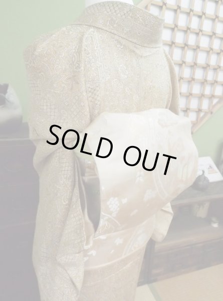 Photo9: CL0601B KOMON dyed (Grade A) and FUKURO OBI sash (Grade B) (9)