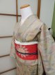 Photo4: CL0601D OSHIMA TSUMGI pongee (Grade A) and NAGOYA OBI sash (Grade A) (4)