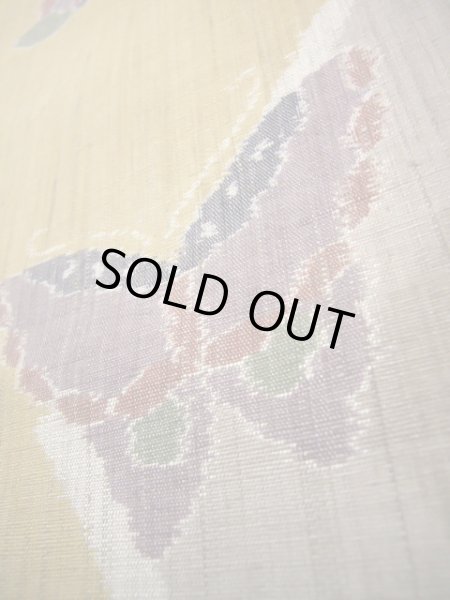 Photo26: CL0601E OSHIMA TSUMGI pongee (Grade A) and FUKURO OBI sash (Grade A) (26)