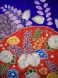 Photo5: Mint F0210A Vintage Japanese Kimono  Bright Navy Blue KAKESHITA under Uchikake Chrysanthemum Silk.  (Grade A) (5)