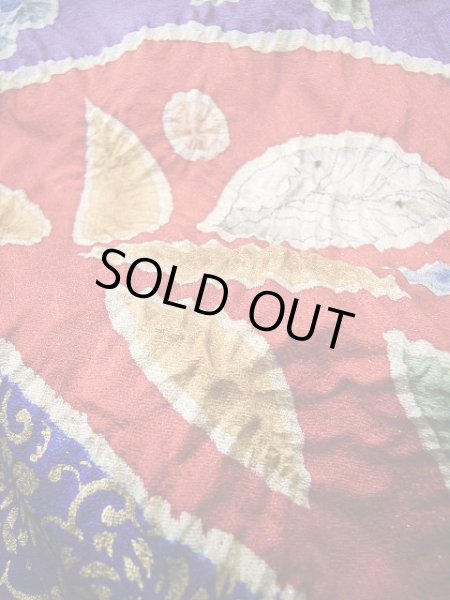 Photo11: Mint F0210A Vintage Japanese Kimono  Bright Navy Blue KAKESHITA under Uchikake Chrysanthemum Silk.  (Grade A) (11)