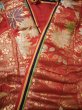 Photo5: F0210N Vintage Japanese Kimono   Red UCHIKAKE Wedding Flower Silk. (Grade B) (5)