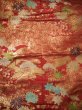 Photo8: F0210N Vintage Japanese Kimono   Red UCHIKAKE Wedding Flower Silk. (Grade B) (8)
