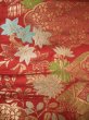 Photo10: F0210N Vintage Japanese Kimono   Red UCHIKAKE Wedding Flower Silk. (Grade B) (10)