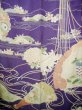 Photo9: F0530A Vintage Japanese Kimono  Dark Wisteria FURISODE long-sleeved Folding fan Silk.  (Grade C) (9)