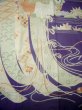 Photo12: F0530A Vintage Japanese Kimono  Dark Wisteria FURISODE long-sleeved Folding fan Silk.  (Grade C) (12)