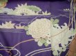 Photo14: F0530A Vintage Japanese Kimono  Dark Wisteria FURISODE long-sleeved Folding fan Silk.  (Grade C) (14)