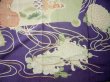 Photo18: F0530A Vintage Japanese Kimono  Dark Wisteria FURISODE long-sleeved Folding fan Silk.  (Grade C) (18)