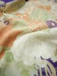 Photo23: F0530A Vintage Japanese Kimono  Dark Wisteria FURISODE long-sleeved Folding fan Silk.  (Grade C) (23)