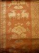 Photo3: F1105K Used Japanese  Light Brown FUKURO OBI sash by Silk. Deer INOUE weave SARI  (Grade B) (3)