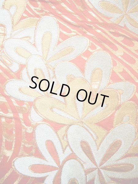 Photo7: Mint F1202B Used Japanese Kimono  Deep Orange UCHIKAKE Wedding by Silk. Flower  (Grade A) (7)