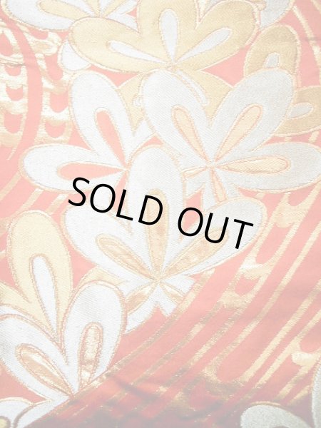 Photo8: Mint F1202B Used Japanese Kimono  Deep Orange UCHIKAKE Wedding by Silk. Flower  (Grade A) (8)