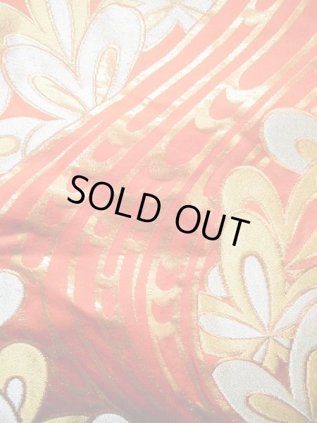 Photo9: Mint F1202B Used Japanese Kimono  Deep Orange UCHIKAKE Wedding by Silk. Flower  (Grade A) (9)