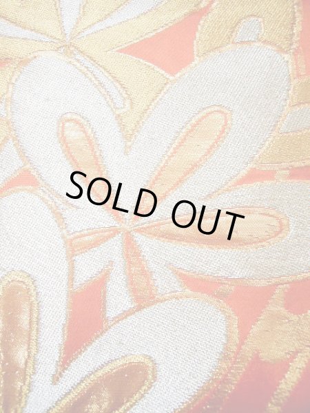 Photo10: Mint F1202B Used Japanese Kimono  Deep Orange UCHIKAKE Wedding by Silk. Flower  (Grade A) (10)