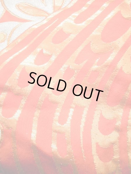 Photo12: Mint F1202B Used Japanese Kimono  Deep Orange UCHIKAKE Wedding by Silk. Flower  (Grade A) (12)