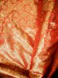 Photo13: Mint F1202B Used Japanese Kimono  Deep Orange UCHIKAKE Wedding by Silk. Flower  (Grade A) (13)