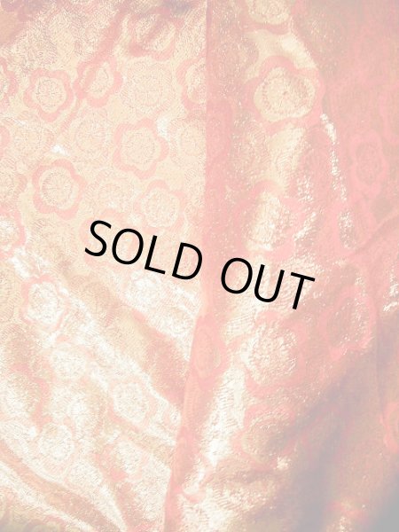Photo14: Mint F1202B Used Japanese Kimono  Deep Orange UCHIKAKE Wedding by Silk. Flower  (Grade A) (14)