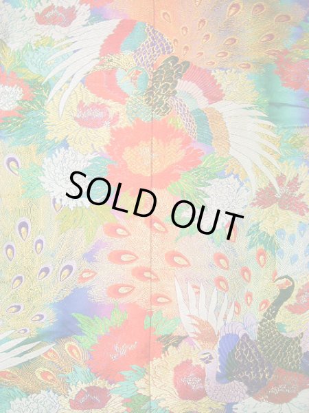 Photo7: Mint F1202C Used Japanese Kimono  Shiny Purple UCHIKAKE Wedding by Silk. Peacock  (Grade A+) (7)