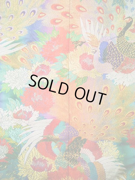 Photo9: Mint F1202C Used Japanese Kimono  Shiny Purple UCHIKAKE Wedding by Silk. Peacock  (Grade A+) (9)