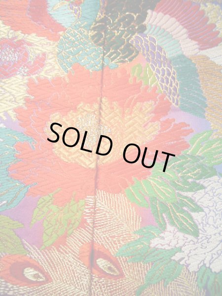 Photo11: Mint F1202C Used Japanese Kimono  Shiny Purple UCHIKAKE Wedding by Silk. Peacock  (Grade A+) (11)