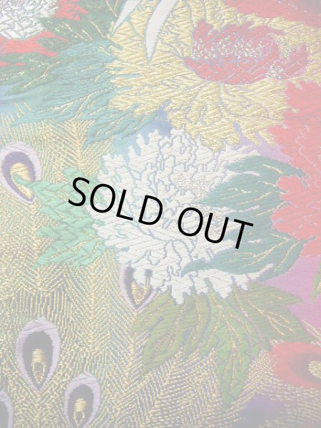 Photo12: Mint F1202C Used Japanese Kimono  Shiny Purple UCHIKAKE Wedding by Silk. Peacock  (Grade A+) (12)