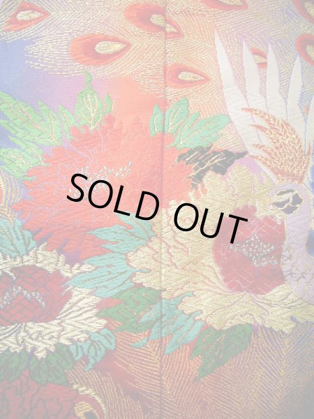 Photo15: Mint F1202C Used Japanese Kimono  Shiny Purple UCHIKAKE Wedding by Silk. Peacock  (Grade A+) (15)