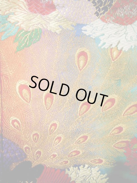 Photo18: Mint F1202C Used Japanese Kimono  Shiny Purple UCHIKAKE Wedding by Silk. Peacock  (Grade A+) (18)