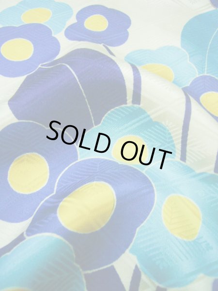 Photo21: F1216G Used Japanese Kimono  Shiny Off White FURISODE long-sleeved by Silk. Flower  (Grade A) (21)