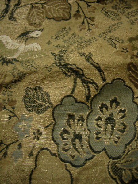 Photo7: Mint G0113B Used Japanese Kimono Smoky Light Olive UCHIKAKE Wedding by Silk. Phoenix  (Grade A) (7)