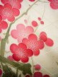 Photo15: Mint G0630H Used Japanese Kimono  Shiny Off White FURISODE long-sleeved by Silk. UME plum bloom  (Grade A) (15)