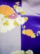 Photo10: G0630M Used Japanese Kimono  Bright Navy Blue FURISODE long-sleeved by Silk. Peony  (Grade C) (10)