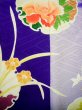 Photo12: G0630M Used Japanese Kimono  Bright Navy Blue FURISODE long-sleeved by Silk. Peony  (Grade C) (12)