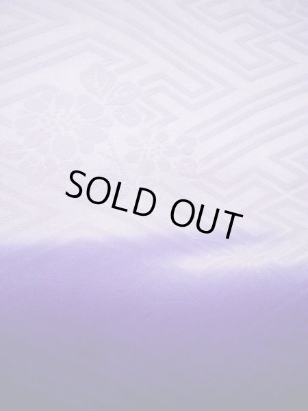 Photo31: G0630M Used Japanese Kimono  Bright Navy Blue FURISODE long-sleeved by Silk. Peony  (Grade C) (31)