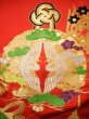 Photo9: G0805E Used Japanese Kimono   Red UCHIKAKE Wedding by Silk. TSUDUMI hand drum  (Grade B) (9)