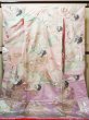 Photo1: G0805F Used Japanese Kimono Shiny Light Pink UCHIKAKE Wedding by Silk. Crane  (Grade A) (1)